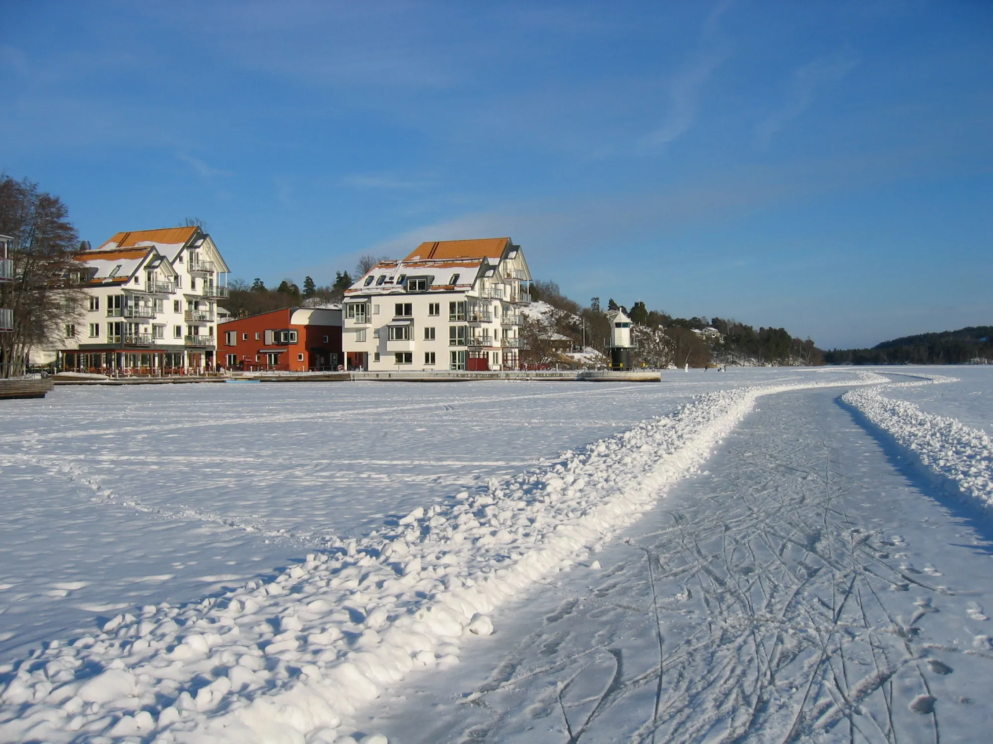 Frozen lake in Nacka, Sweden